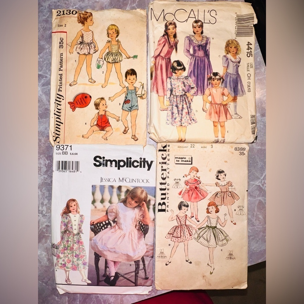 Lot of 4 Vintage Retro Girls Dressers & Jumpsuits
